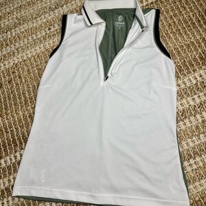 GGblue White and Sage Sleeveless Polo Shirt